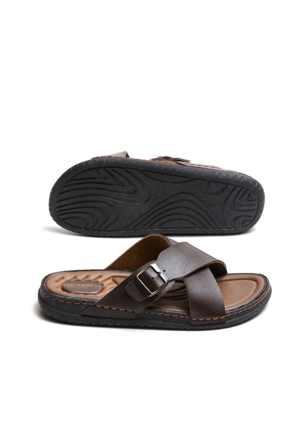 GEZER-11653 Orthopedic Comfortable Sole Cross Summer Men's Slippers 4
