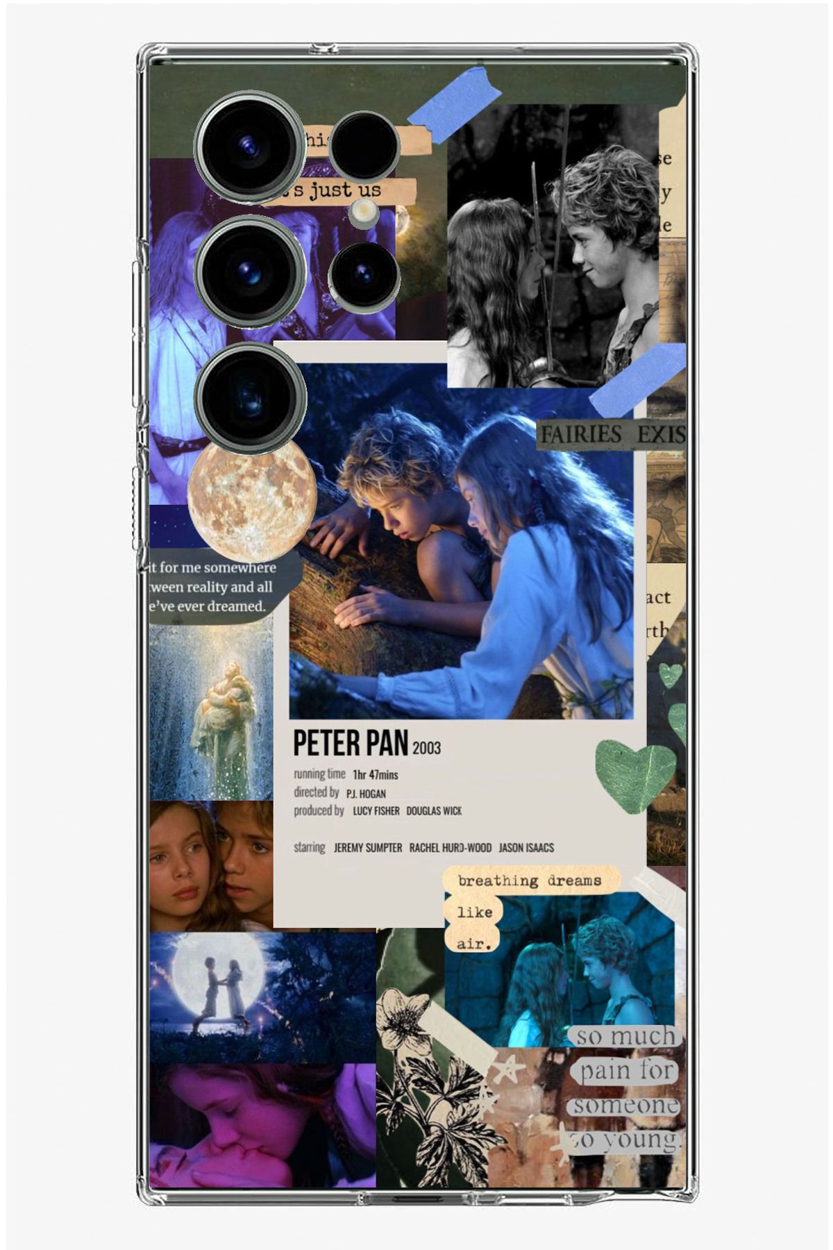 TechTree Samsung Galaxy S23 Ultra Uyumlu Peter Pan Çıkartma Tasarımlı Şeffaf Silikon Kılıf