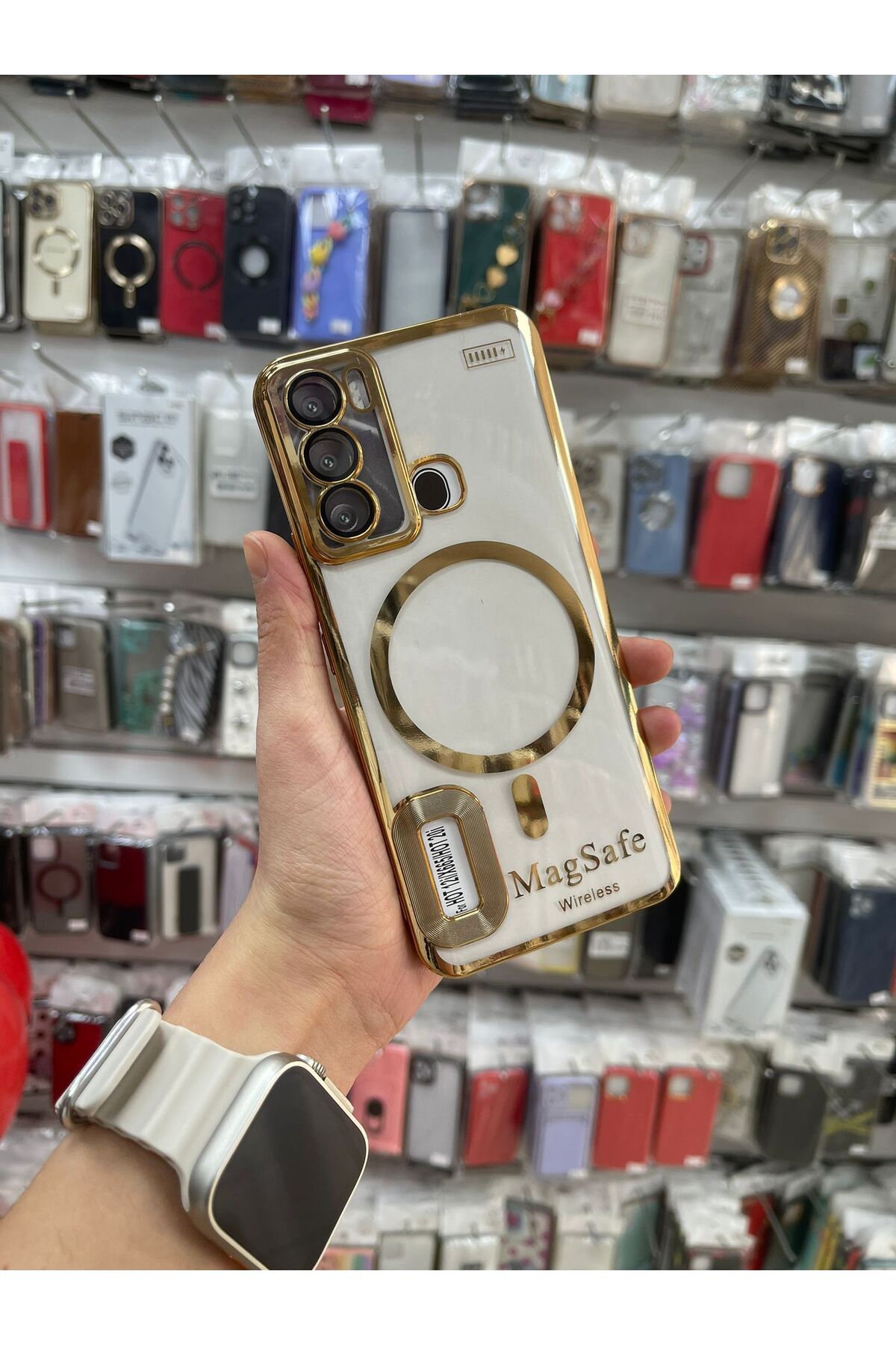 TECNOTREND İnfinix Hot 12İ Uyumlu Magsafe Şarj Özellikli Parlayan Saydam Kapak
