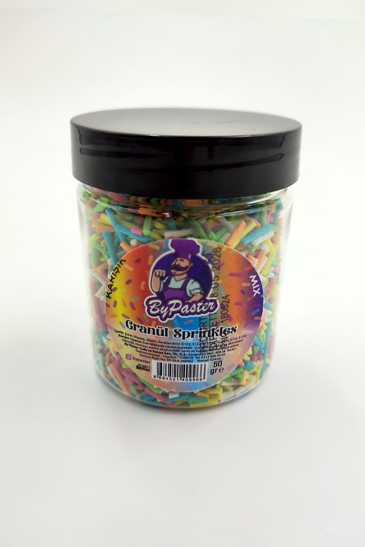 Dekamis Granür Şeker 50 gr. Renkli Pasta Süsü Granül Sprinkles 50 Gr Renkli Karışık