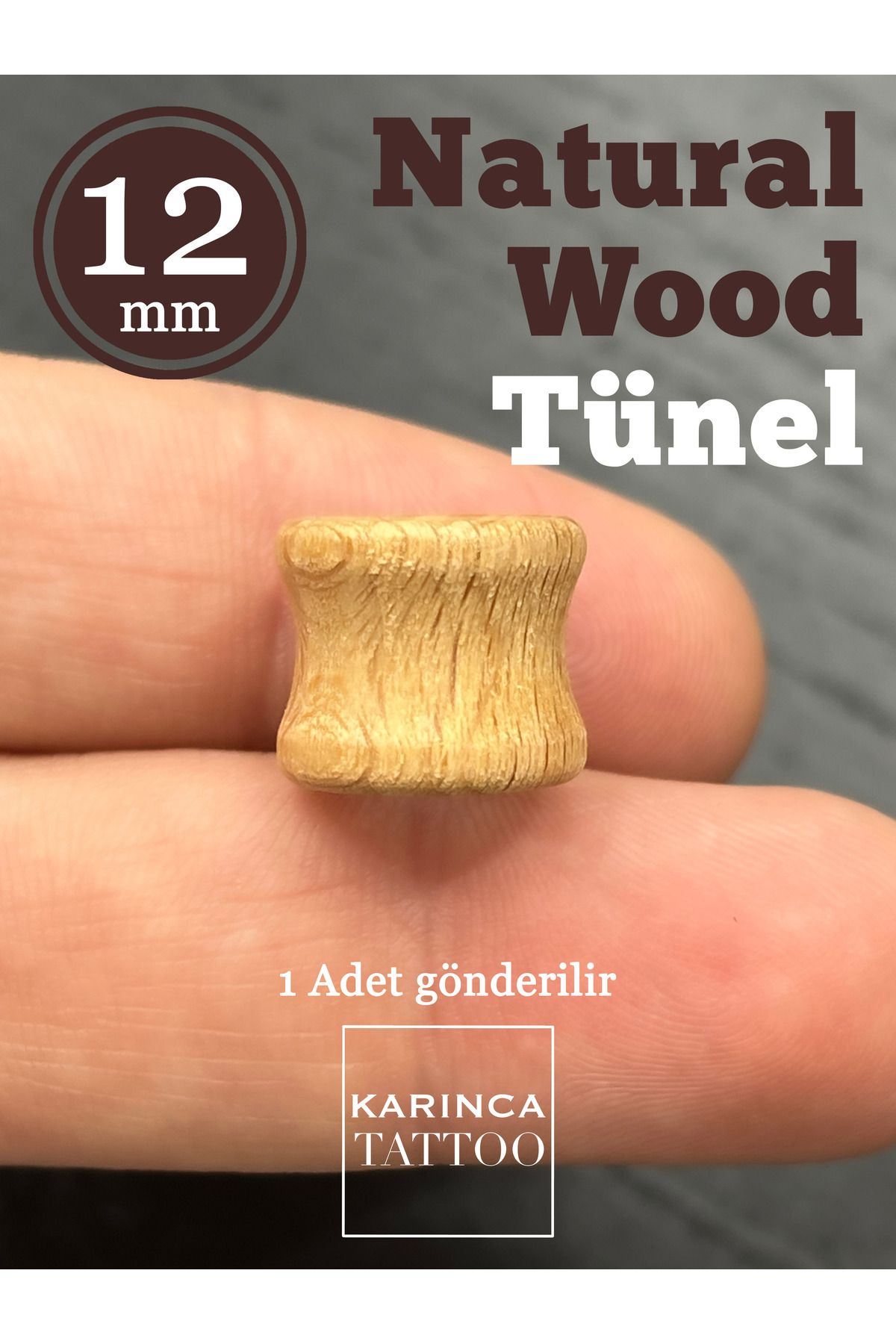 Karınca Piercing-Wooden Natural 12mm Tunnel Piercing 3