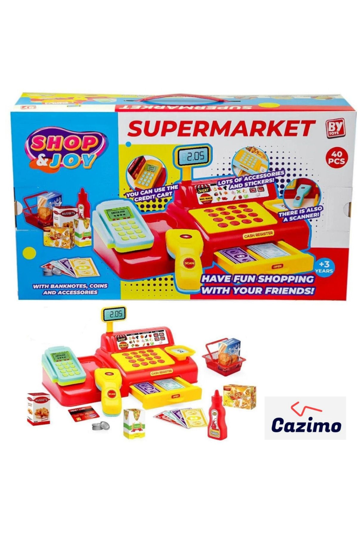 CAZIMO Supermarket Kasa Alışveriş Para Üstü Shop ve Joy