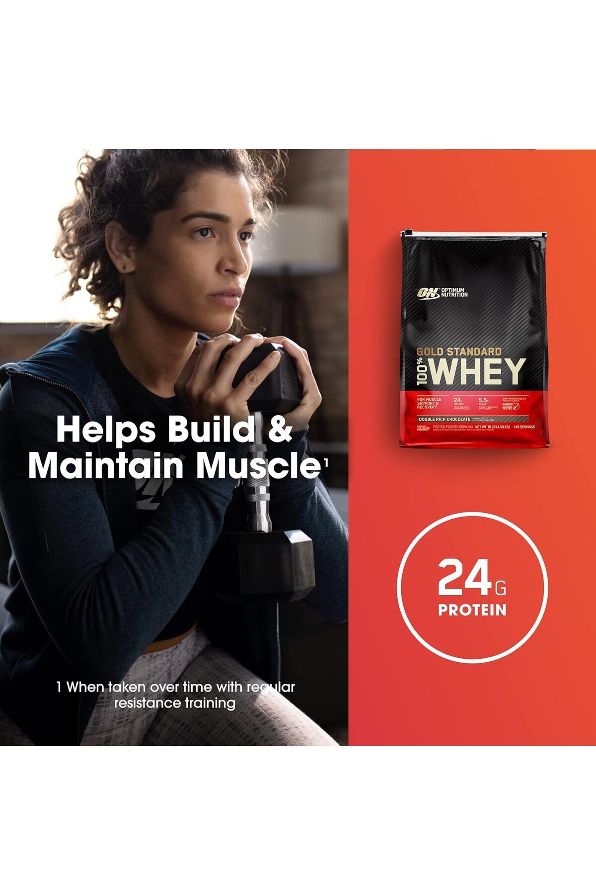 Optimum Nutrition-Gold Standard 100% Whey Protein, Double Rich Chocolate, 10 LB 3