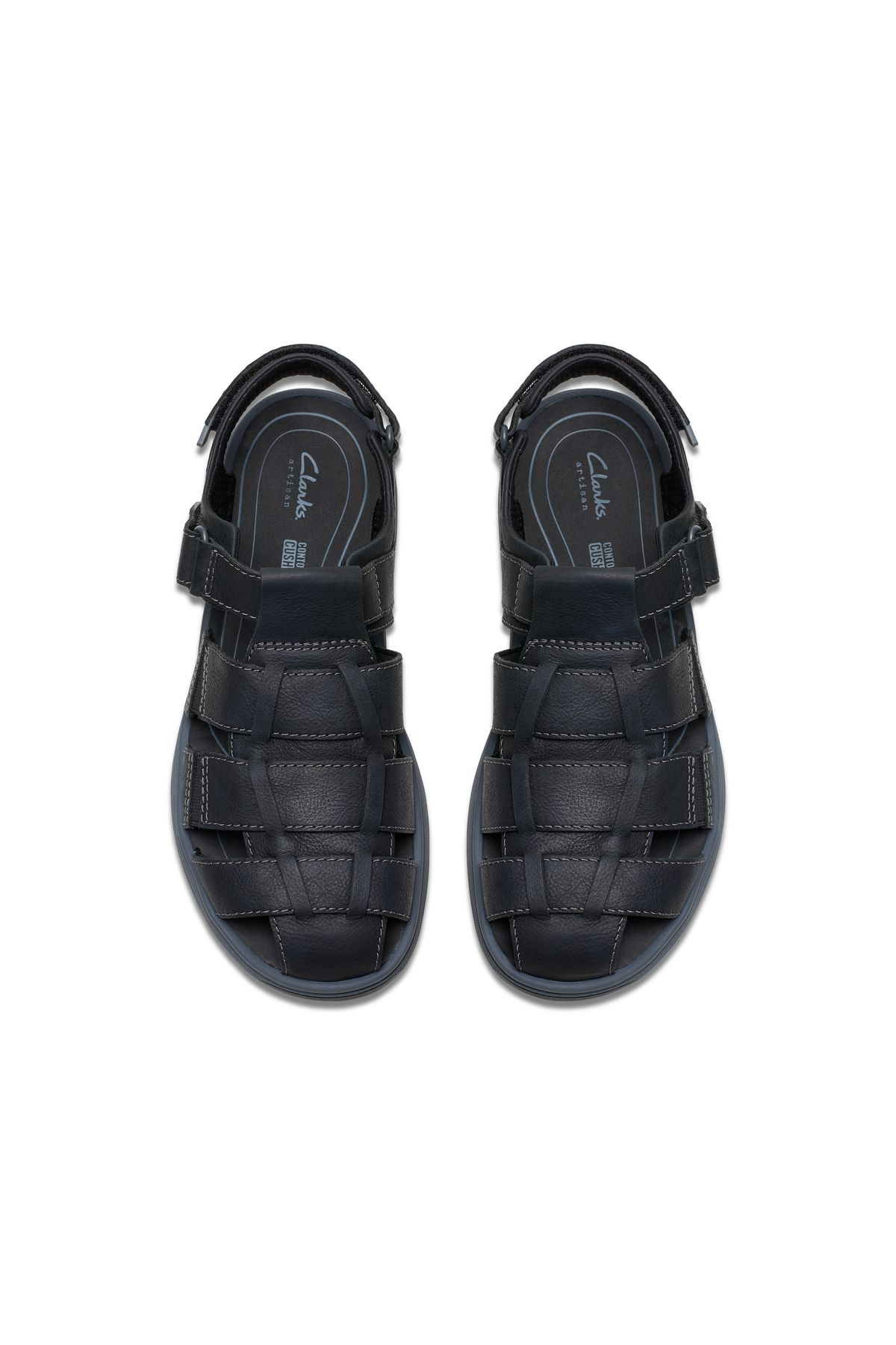CLARKS-Black Genuine leather Sandals For Mens 6