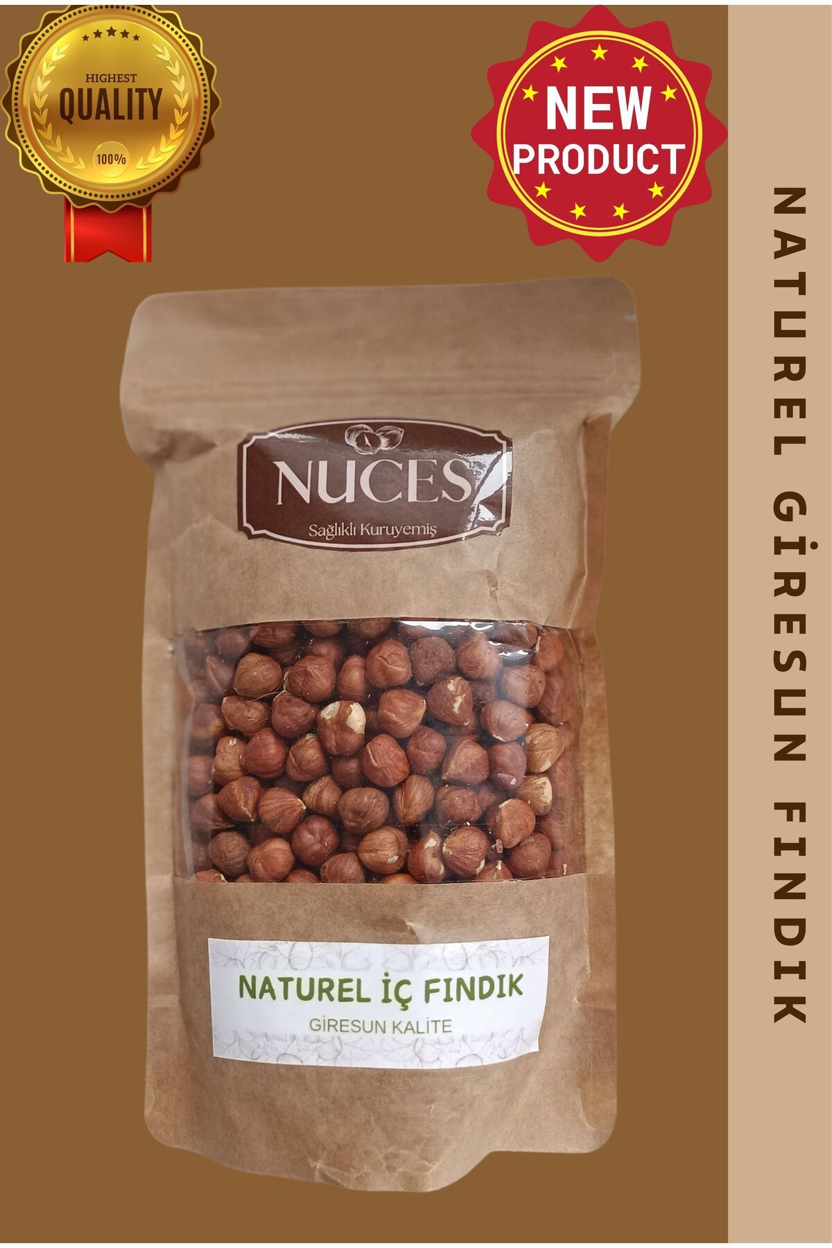 NUCES Sağlıklı Kuruyemiş Naturel İç Fındık 500g (Giresun Kalite)