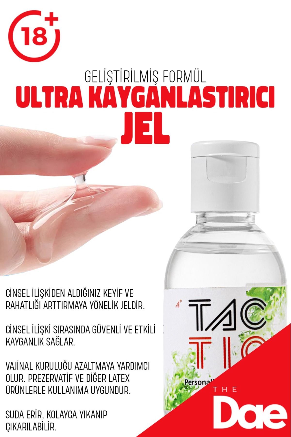 DAE KOZMETIK Etkili Kayganlaştırıcı JEL 100 ML Pompalı Kolay ve İdeal Kullanım.