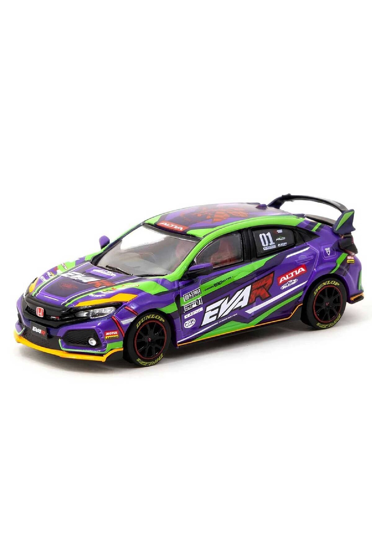 Oyuncakmatik 1:64 Diecast Honda Civic Type R1 FK8 Eva Racing Tarmac Model Araba