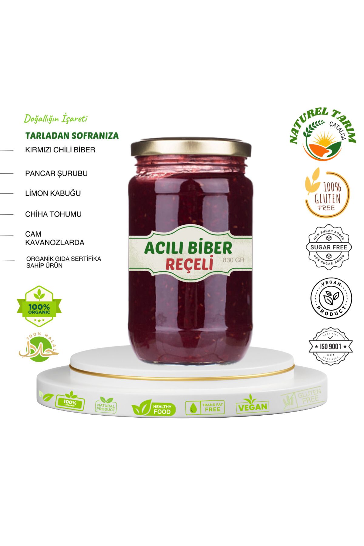 NATUREL ORGANİK ACI BİBER REÇELİ