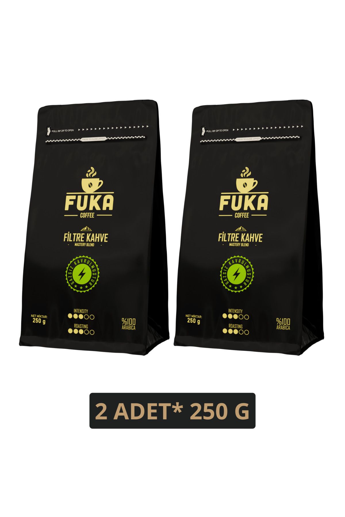 FUKA Coffee Gazsız Kavrulmuş Filtre Kahve - Mastery Blend (250G x 2)