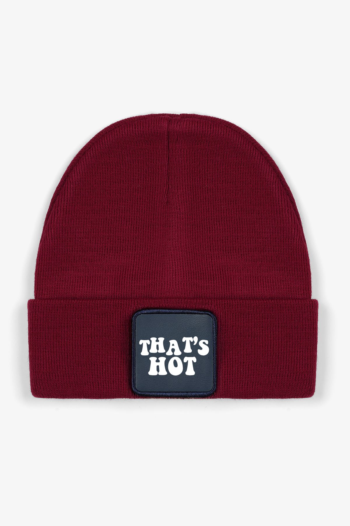 CraftID That's Hot Değiştirilebilir Patchli Bordo %100 Akrilik Unisex Bere