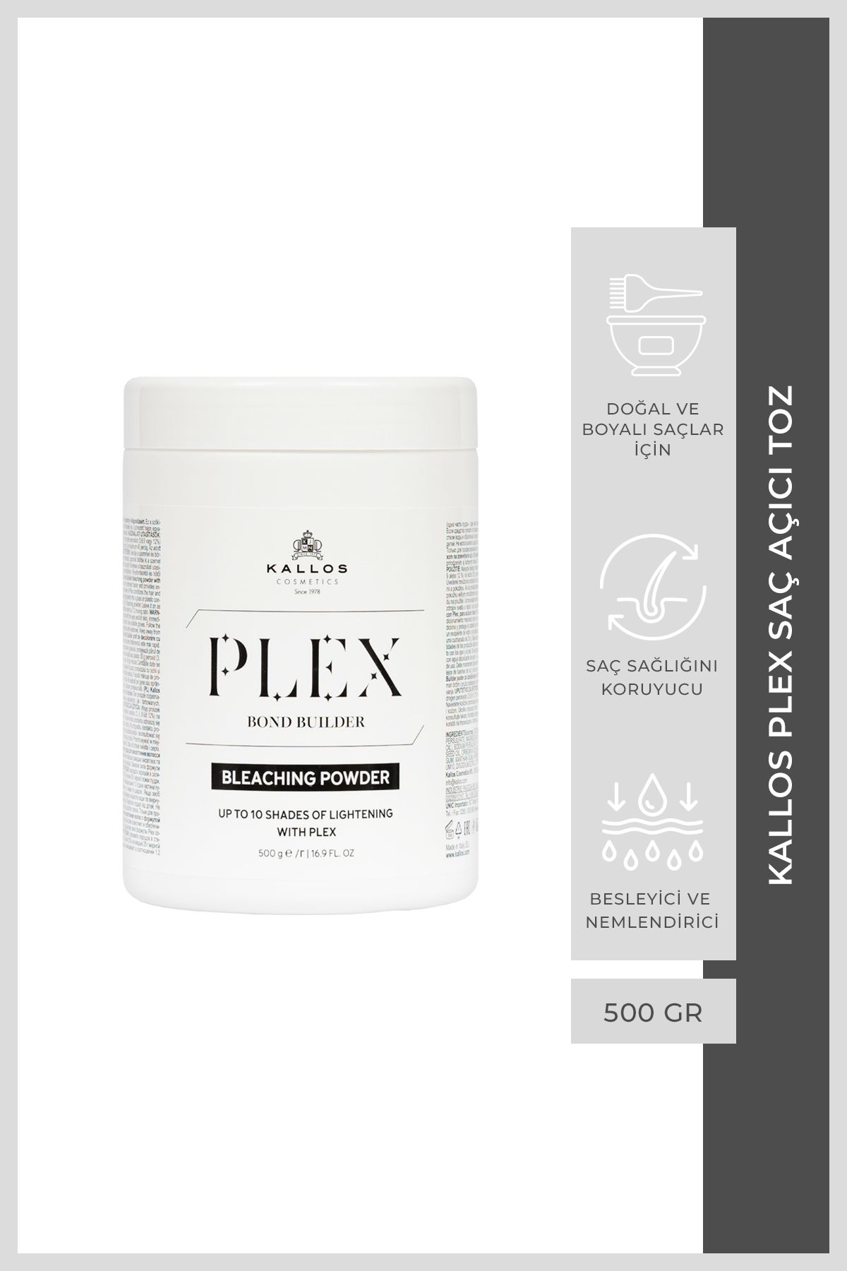 رنگ مو مردانه و زنانه KALLOS PLEX موهای باز پودر 500 گرم Kallos Cosmetics