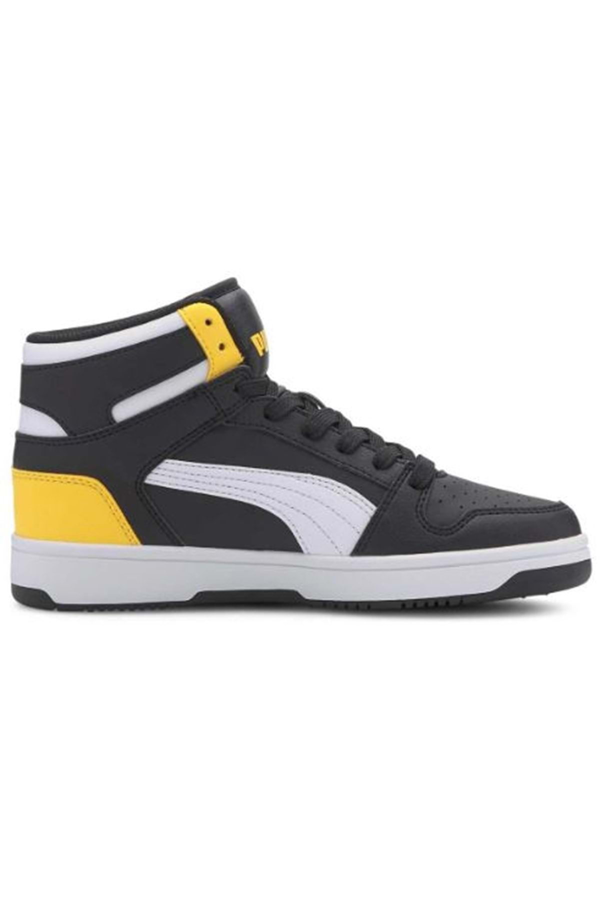 Puma Rebound Lay Up Sl Jr Mid 370486-12 Sneakers Boğazlı Unisex Spor Ayakkabı SİYAH-SARI görsel 3