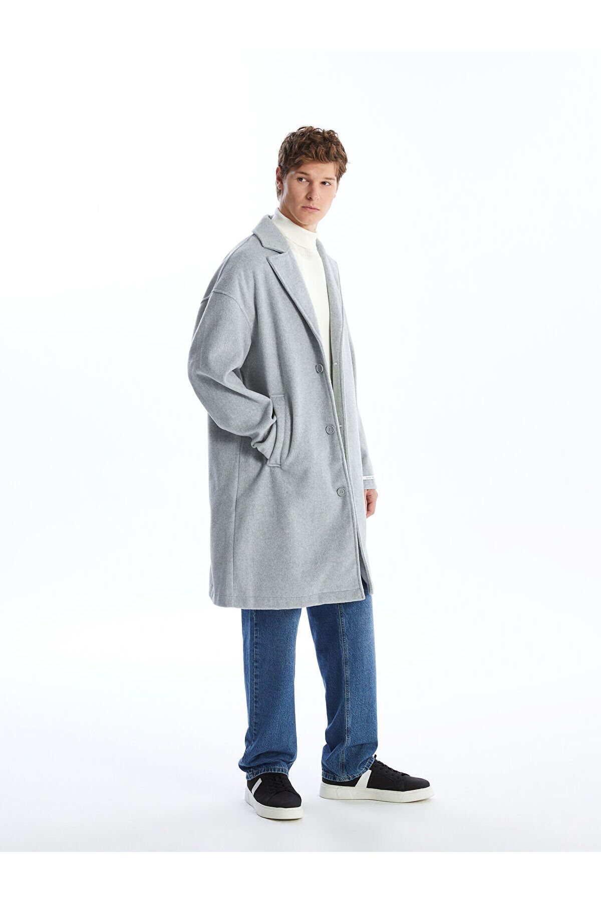 LC Waikiki-Lcwk Standard Fit Jacket Collar Men's Stamp Coat 2