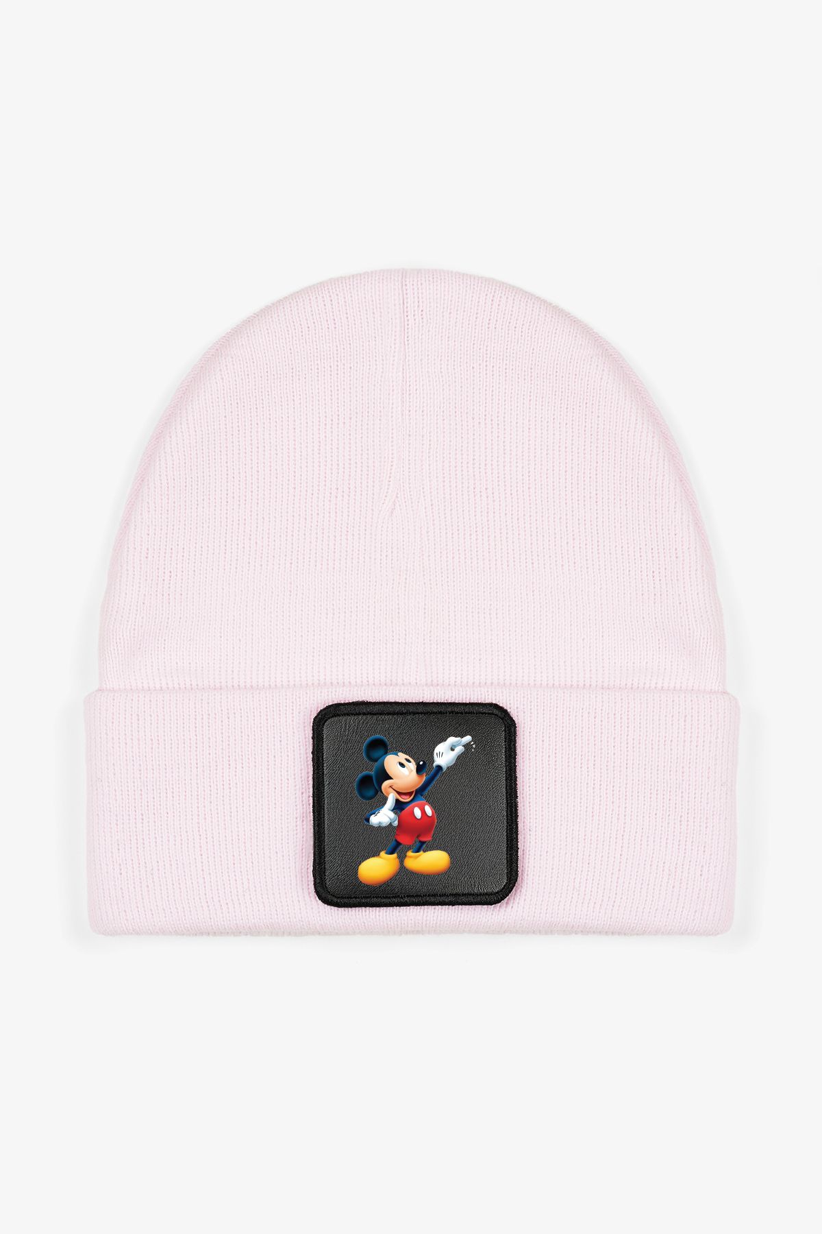 CraftID Mickey Mouse Değiştirilebilir Patchli Toz Pembe %100 Akrilik Unisex Bere