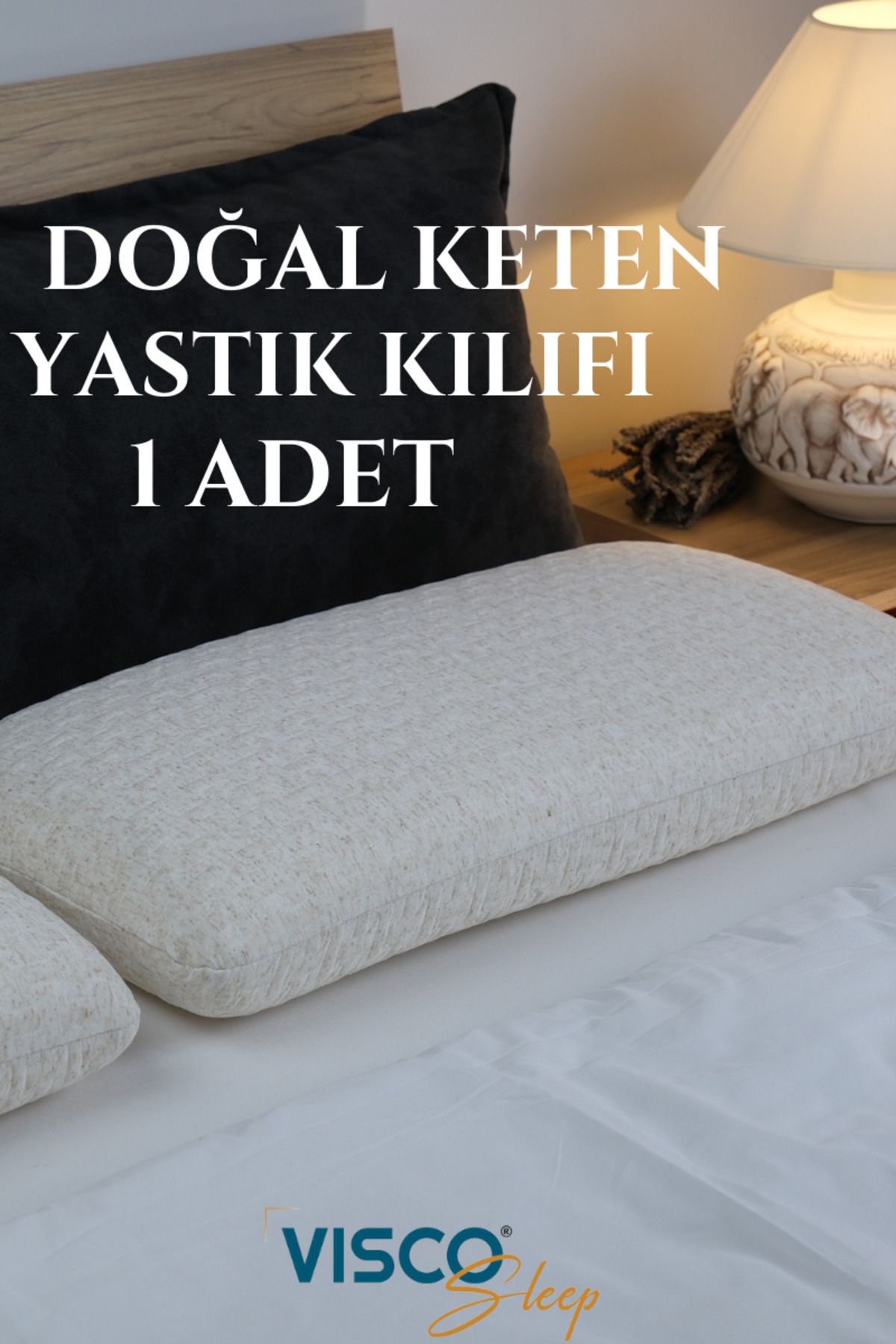 visco Yastık Kılıfı Norma Doğal Keten Kılıfı (Yedek Yastık Kılıfı)