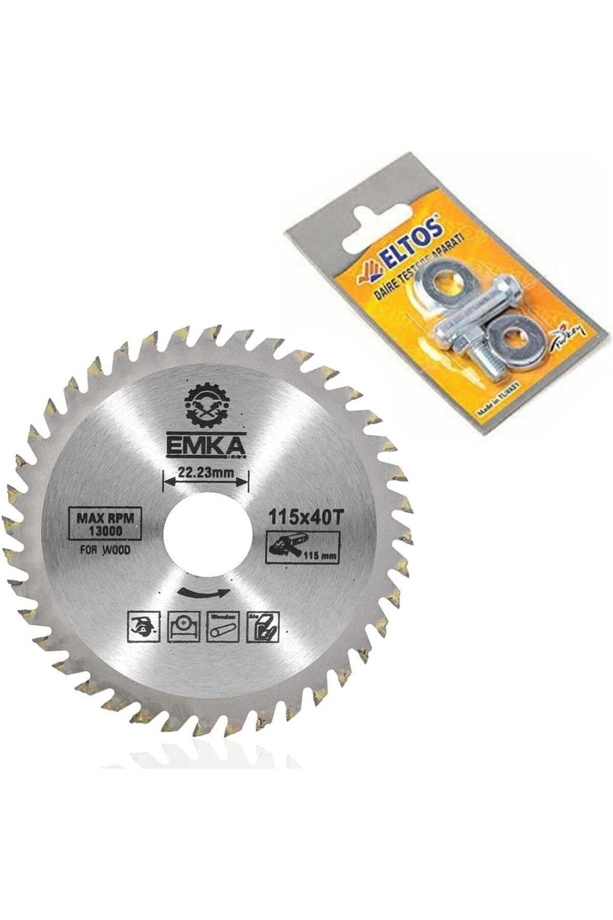 STOREMAX ysstorex 2'li Set Emka Daire Testere Bıçağı Ahşap Kesme Testeresi 115 mm 40 Diş + Matkap Apara