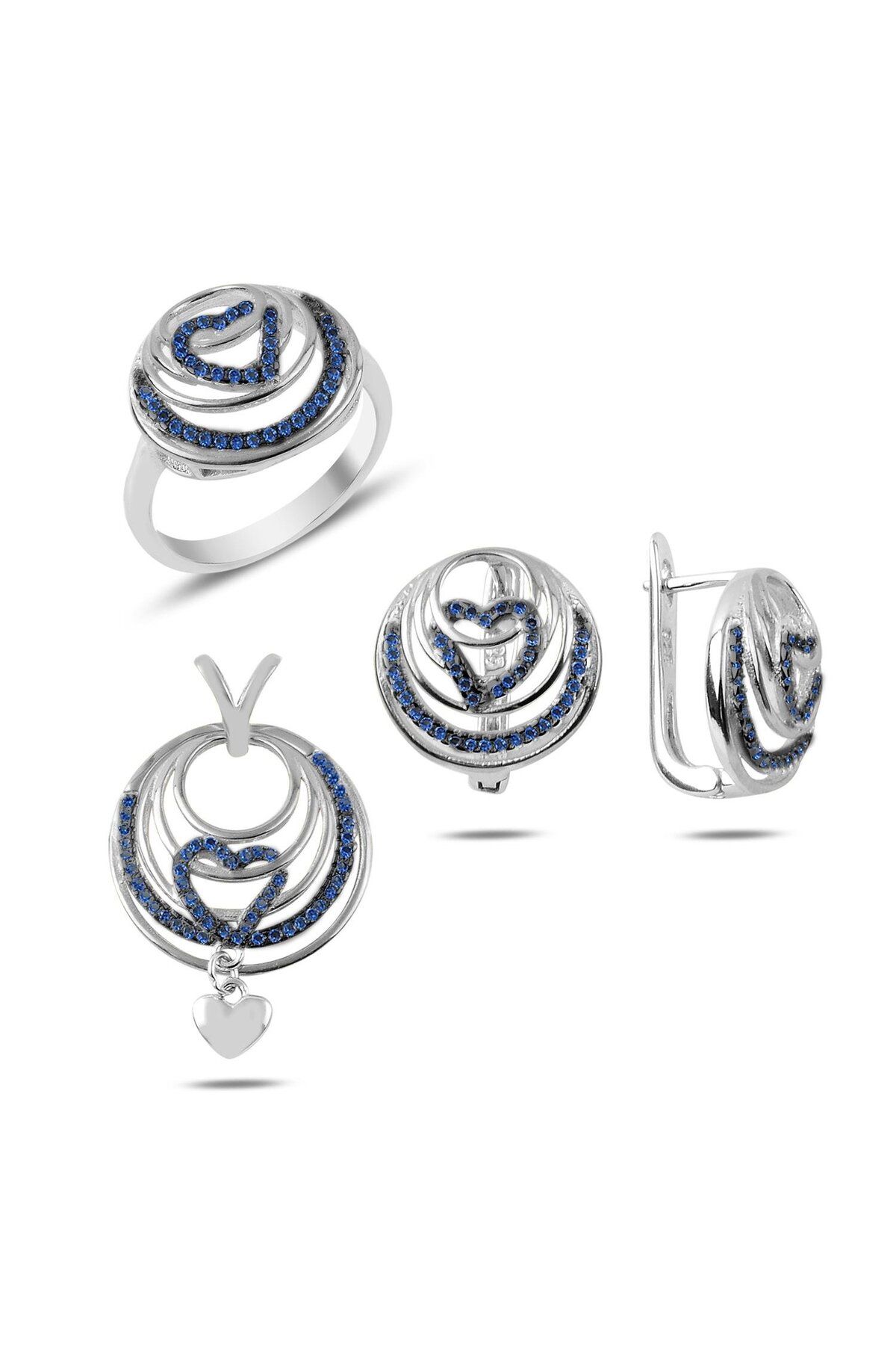 Ceyjewelry Zirkon Taşlı Set 925 Ayar