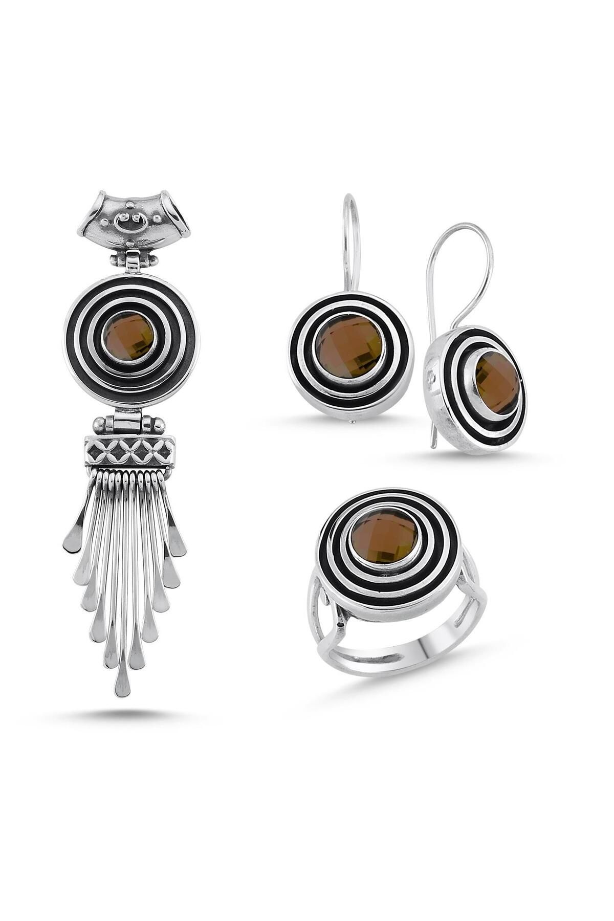 Ceyjewelry Zirkon Taşlı El İşi Set 925 Ayar