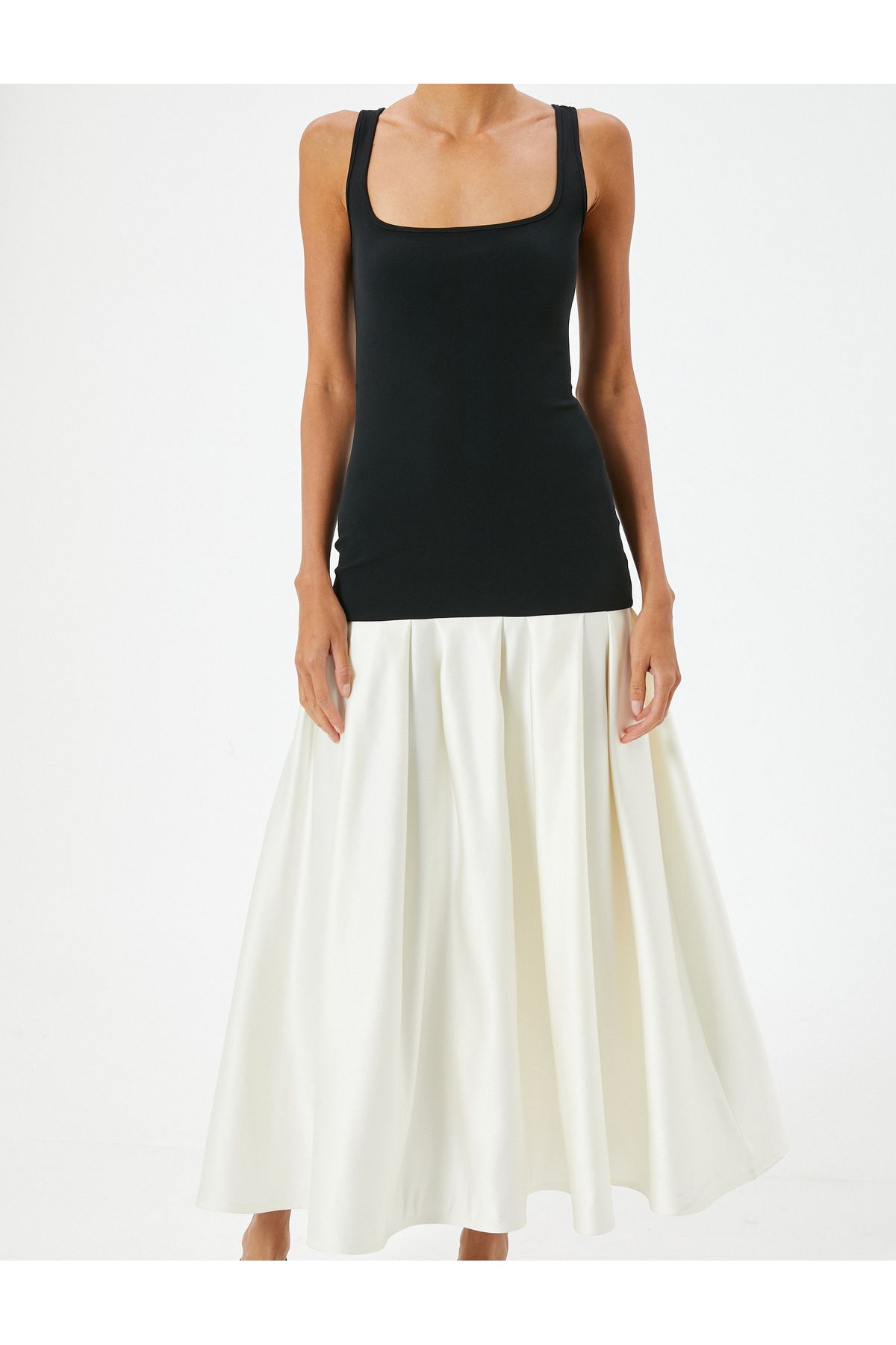 Koton-Rochie midi color block - Decolteu U fără mâneci 6