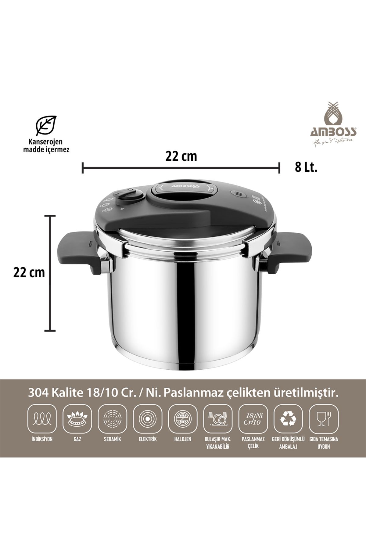 Amboss-ENIO PRESSURE COOKER 8 L - Ø 22 cm 2