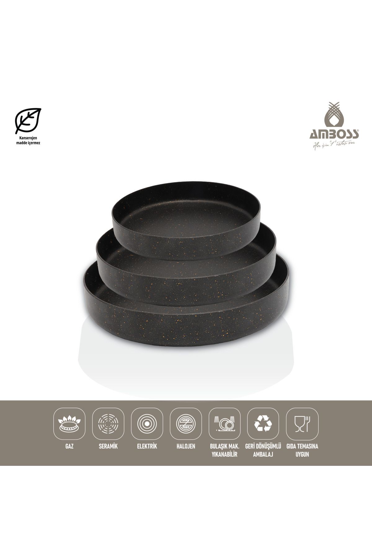 Amboss-OLIVIN 3 PCS GRANITE OVEN TRAY SET BLACK 2
