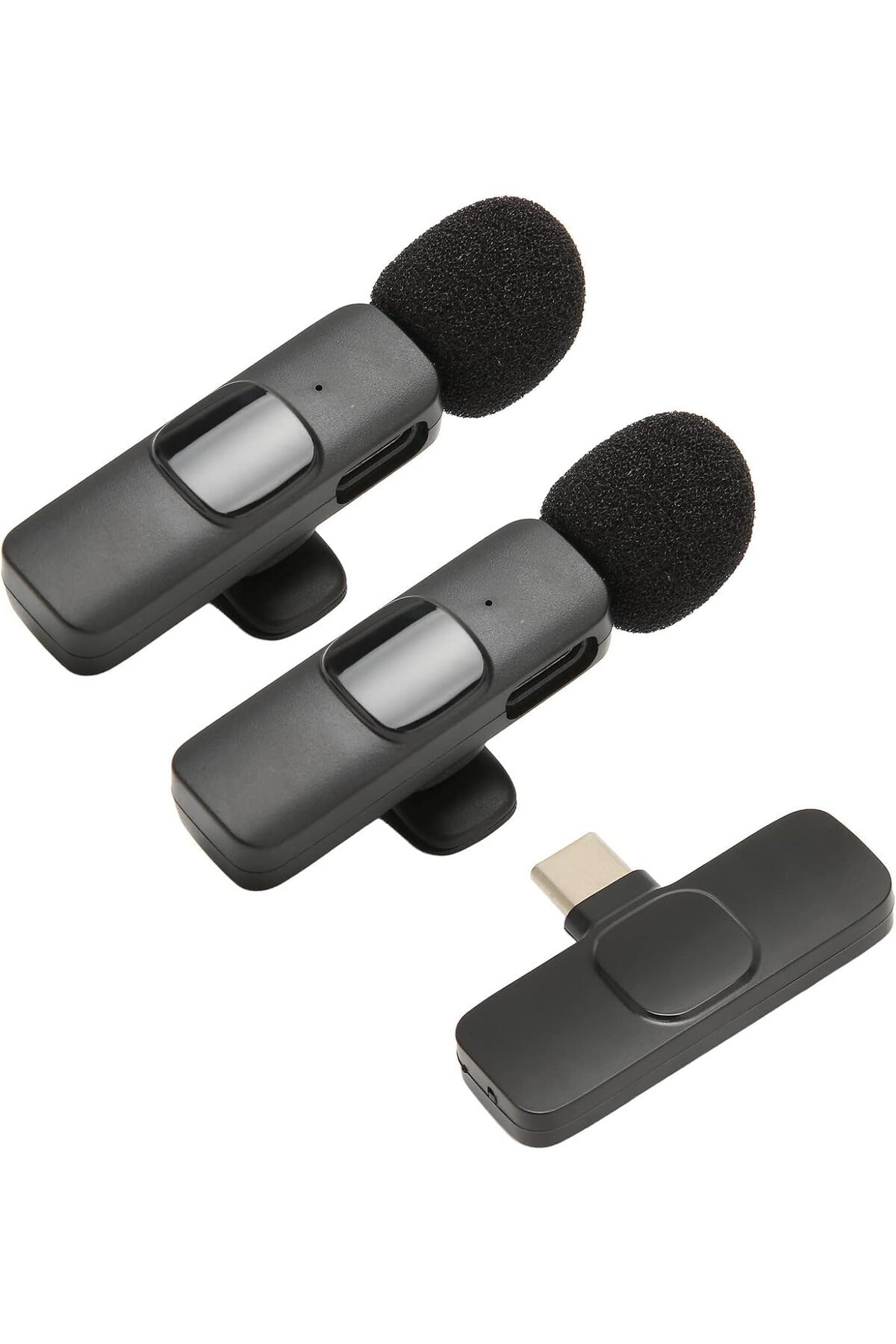 Kyrotech Çift Mikrofonlu Profesyonel Type-c Yaka Mikrofonu Akıllı Telefon Kablosuz Otomatik Tak Çalıştır