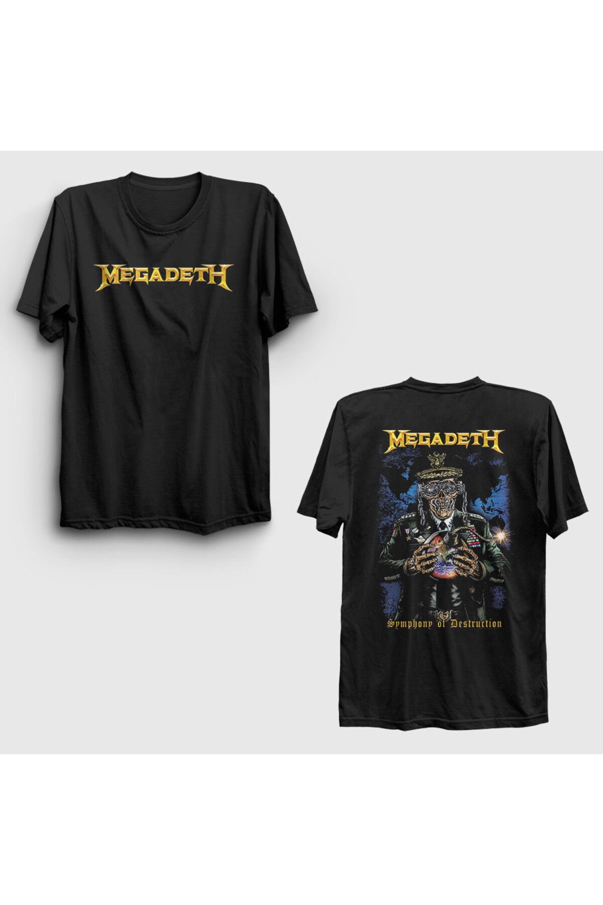 Presmono-Unisex Black Symphony of Destruction Megadeth Back Printed T-Shirt 518003 Tt 1