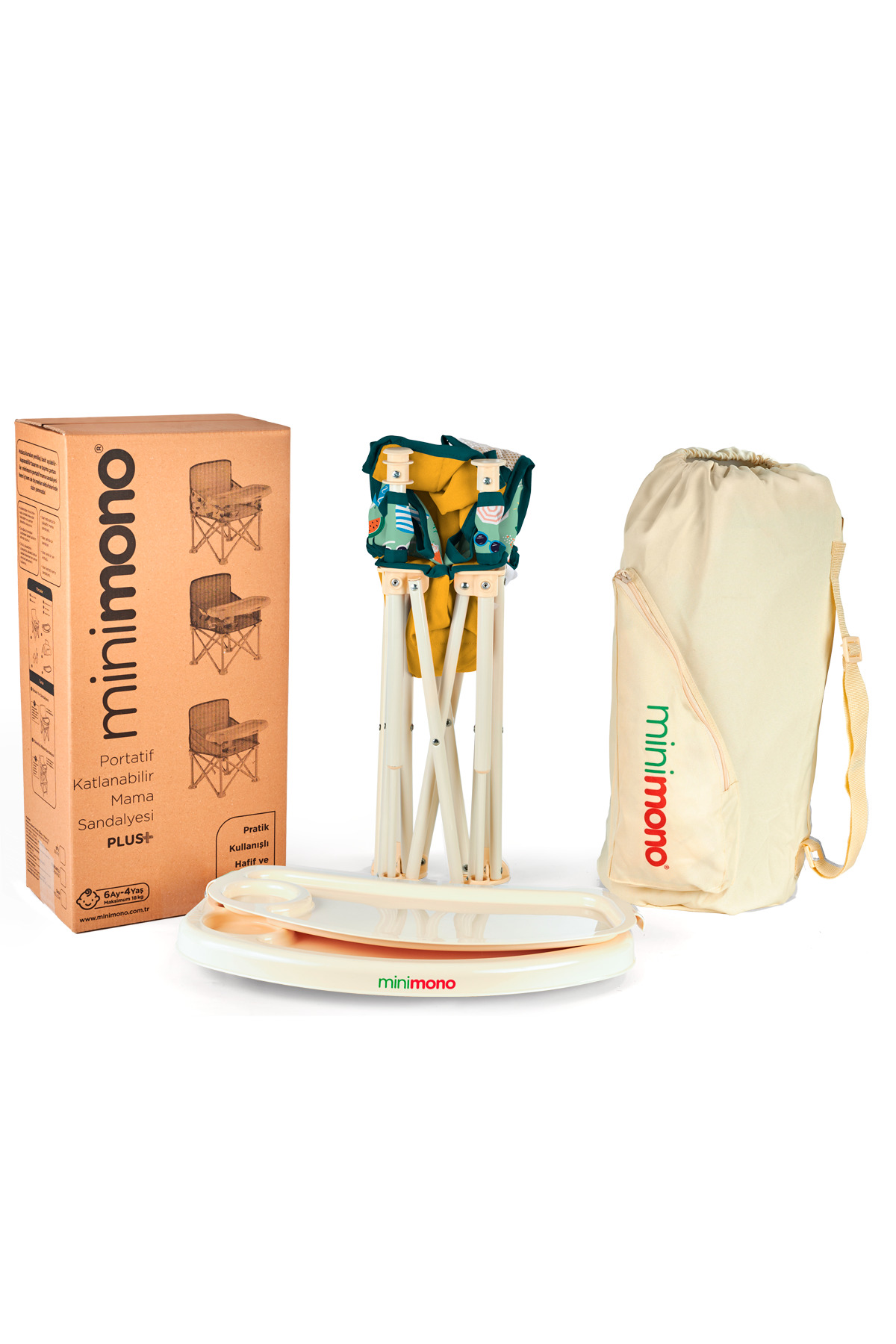 Minimono Plus 0-4 Yaş Portatif Katlanır Yükseltici Mama Sandalyesi Bebek Çocuk Kamp Sandalyesi fotoğrafı 4 (önizleme)