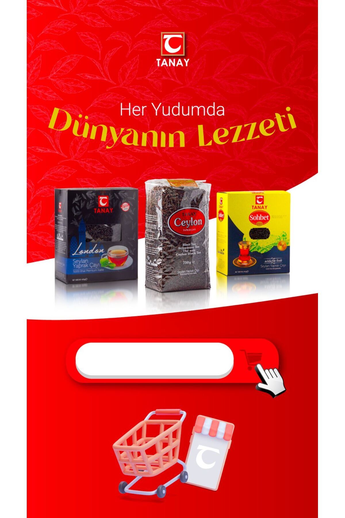 Tanay Ceylon Ithal Yaprak Seylan Çayı 750 gr + LONDON Seylan 400 gr + Sohbet Bergamotlu 400 gr