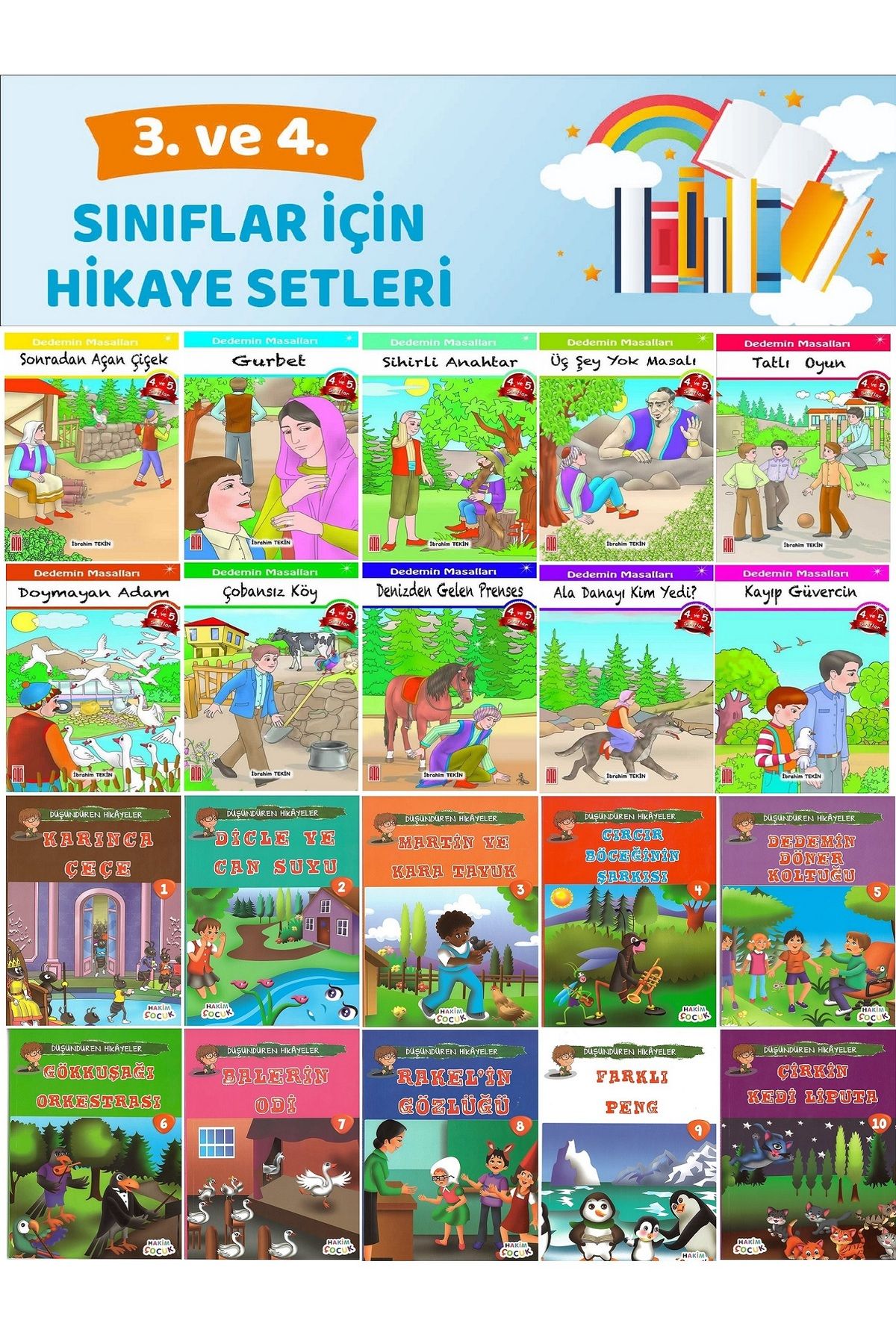 Ata Yayıncılık 3.ve 4.Sınıflar İçin Hikaye Setleri (20 Kitap)