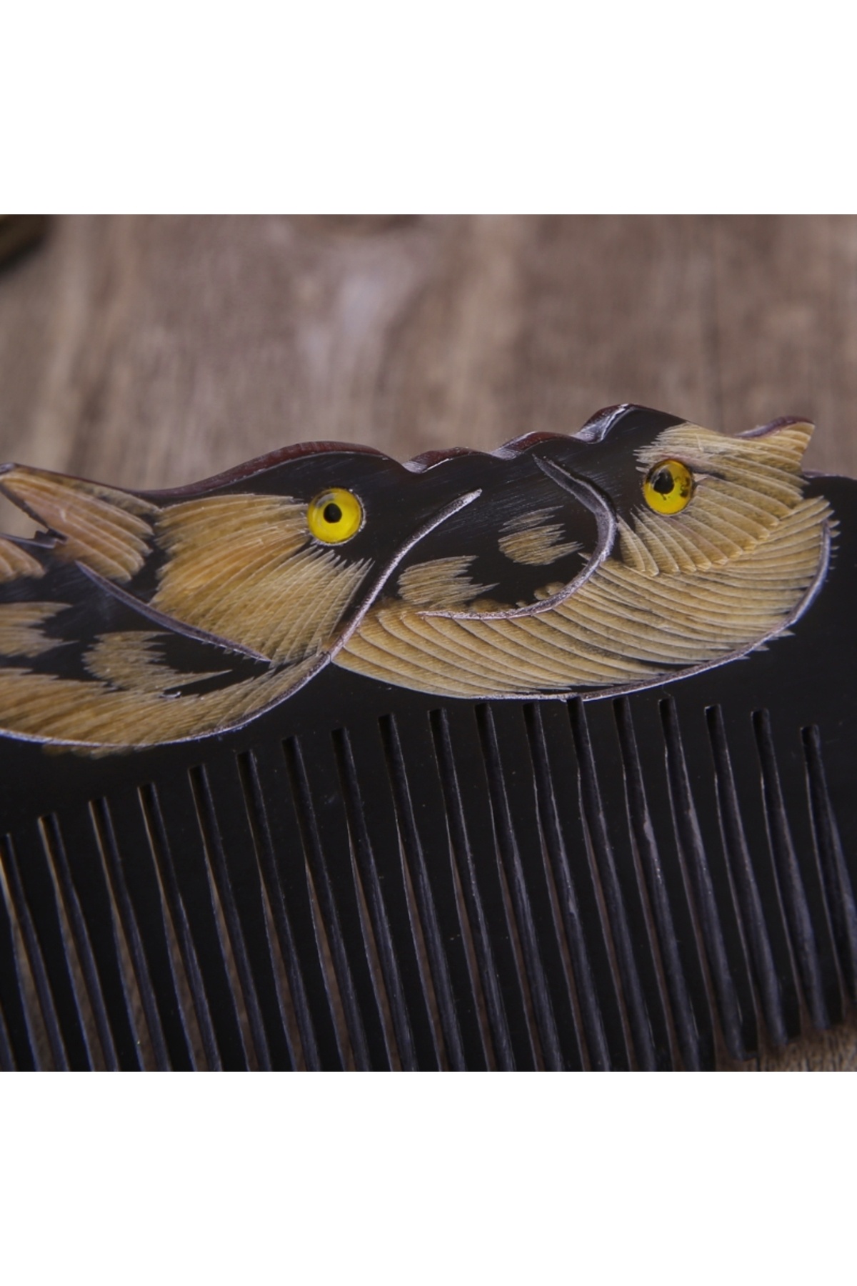 Sorendy-11 cm Hair Comb - Genuine Handmade Bird Bone Comb Beef Horn Classic Model 3