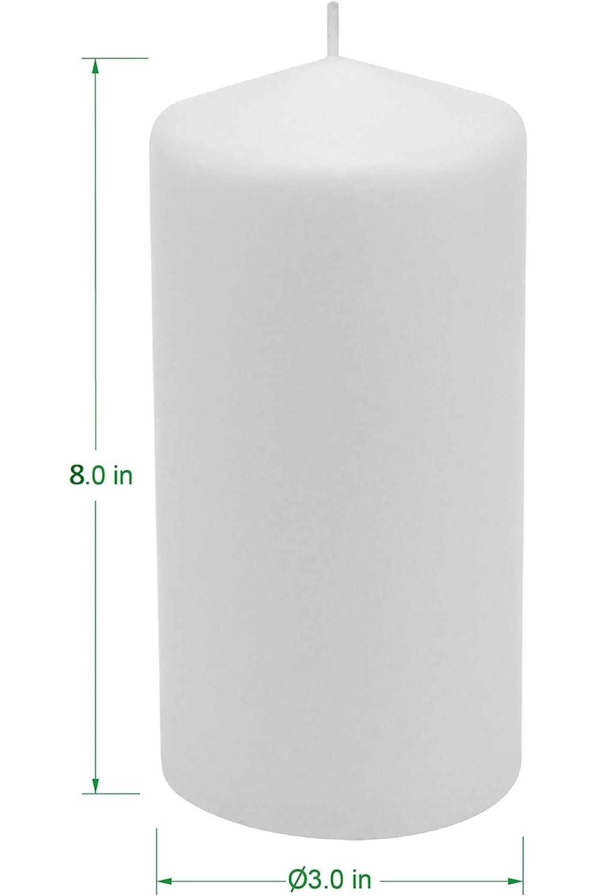 Home Zone-Set of 3 Long Burning Unscented Pillar Candles 3x8 inch White 3