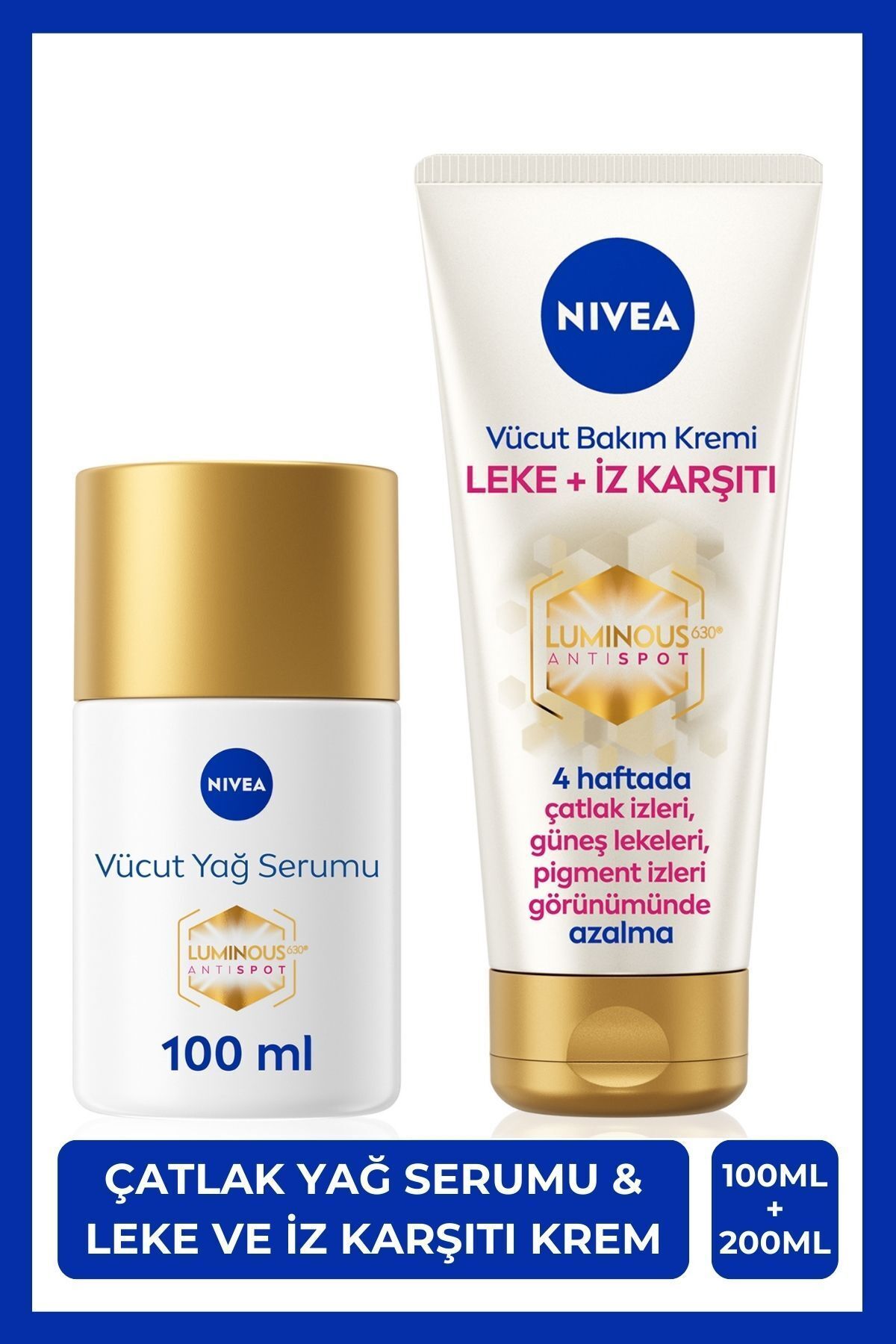 NIVEA Leke Iz Karşıtı Vücut Bakım Kremi 200ml, X2 Adet Ve Serumu 100ml SAKLI G