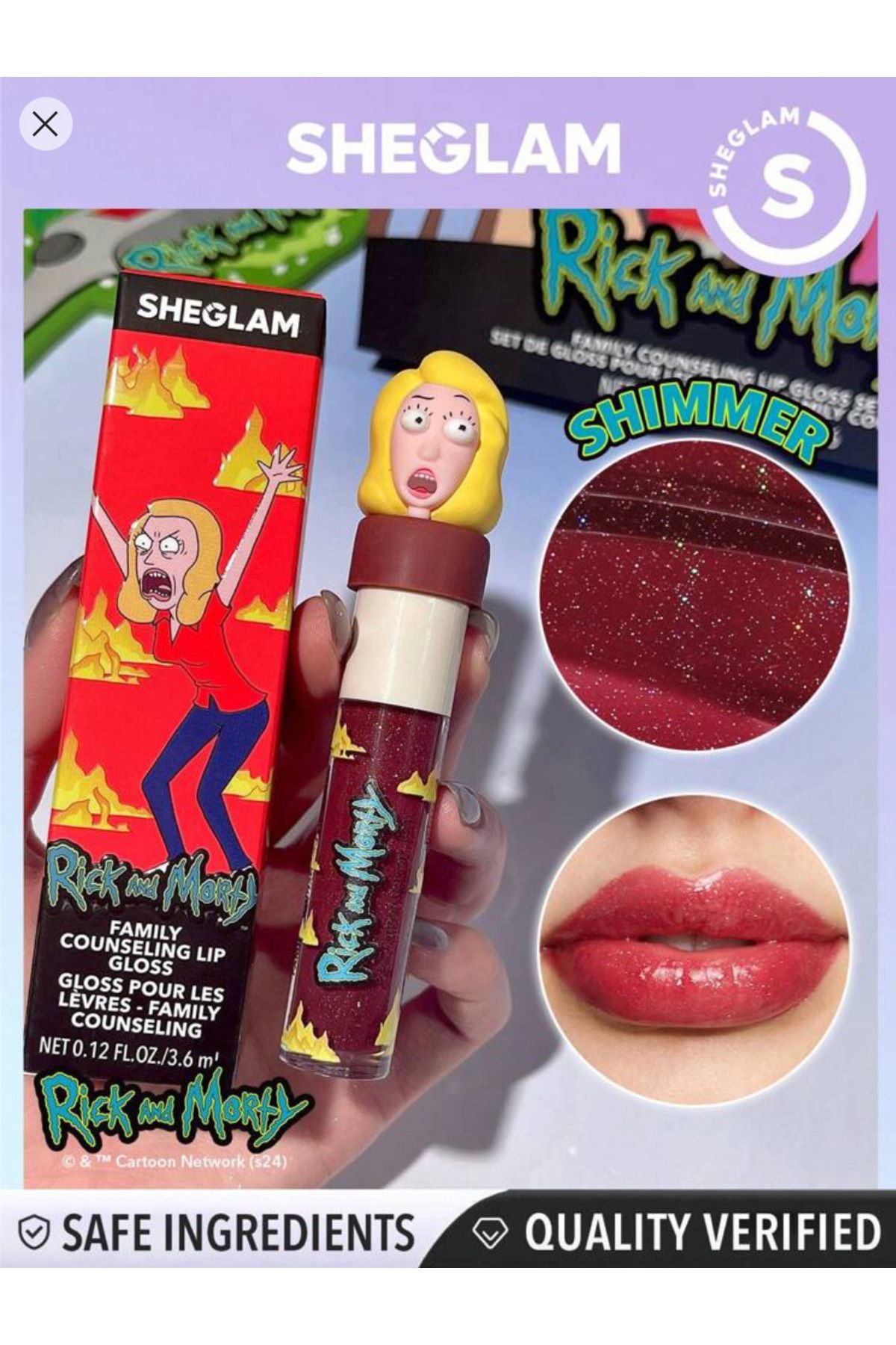 SHEGLAM Rick and Morty X SHEGLAM Family Counseling Shimmer Lip Gloss-Beth