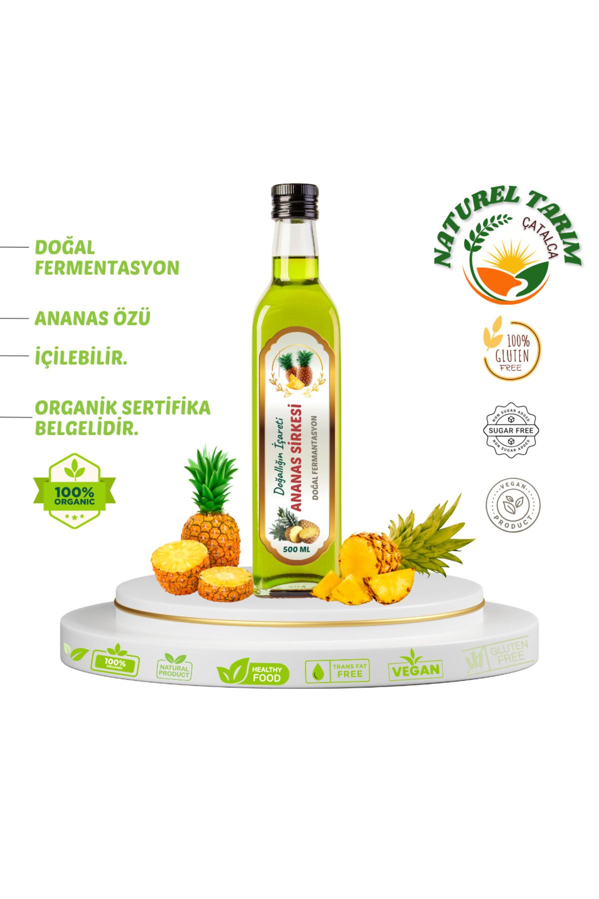 NATUREL ORGANİK ANANAS SİRKESİ