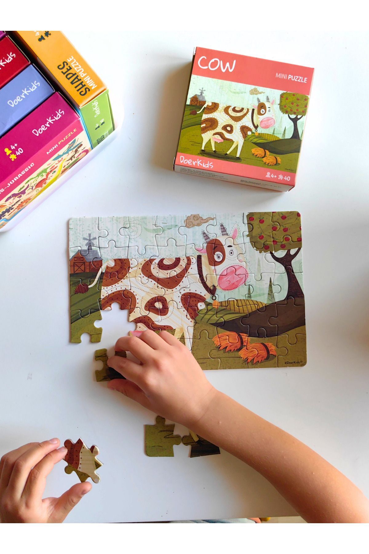 DoerKids Çiftlik Sevimli Inek Mini Puzzle | 40 Parça | 4 Yaş fotoğrafı 5 (önizleme)