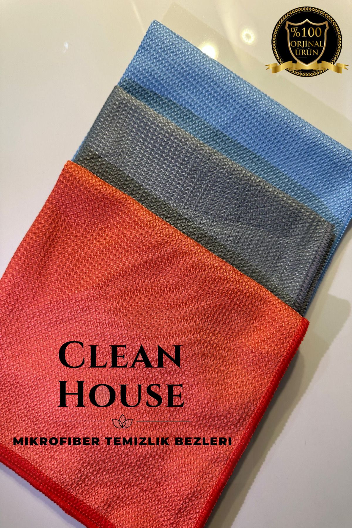 CLEAN HOUSE (3 Adet) Cam TV ve Ayna  Bezi Mikrofiber Genel Temizlik Bezi Çok Renkli 40*40 Cm