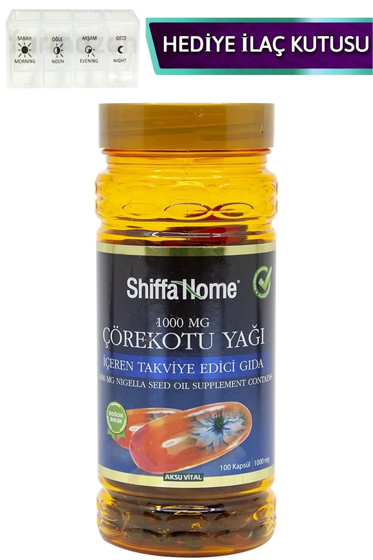 Shiffa Home Çörekotu Yağı Softjel 1000 mg 100 Kapsül