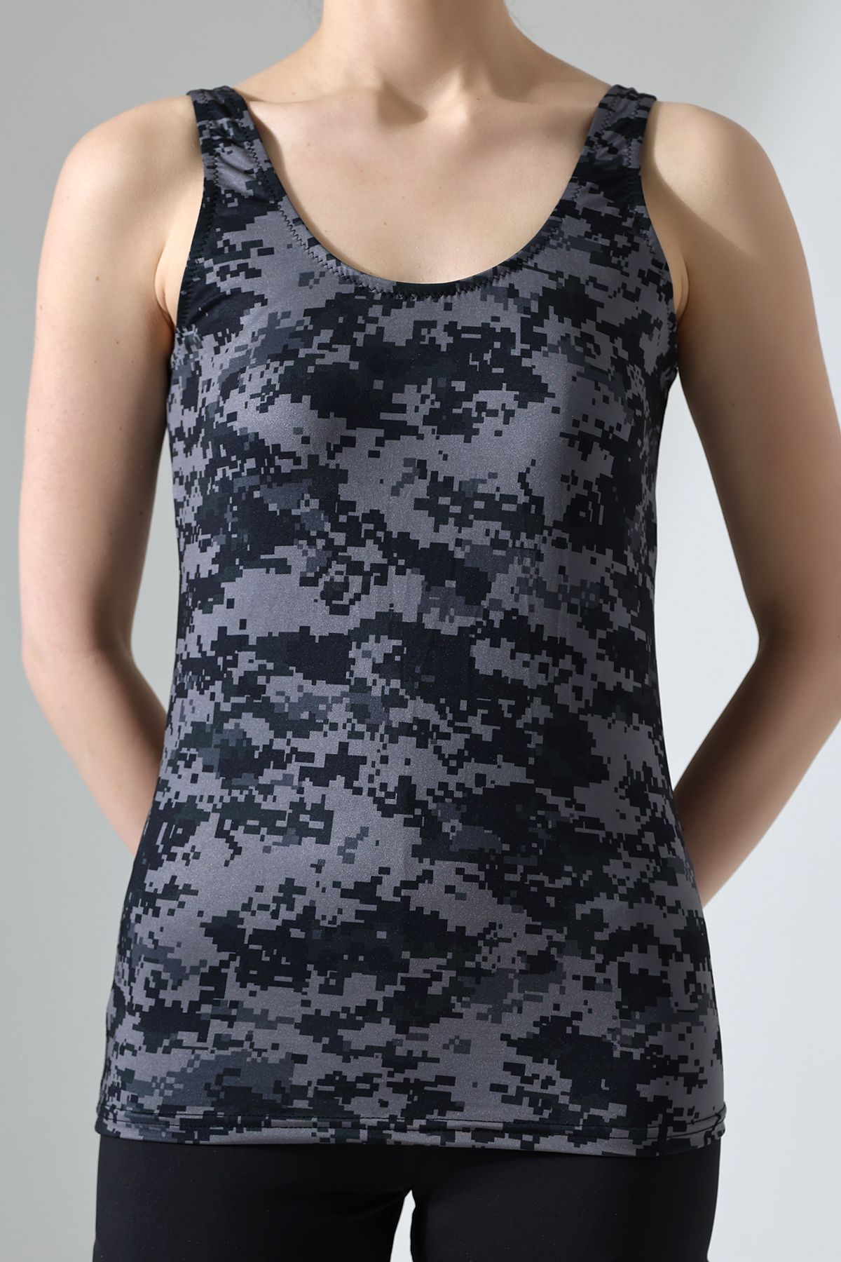 aykum-Tankini with Flexible Lycra Shorts - Lined and Camouflage Pattern 3