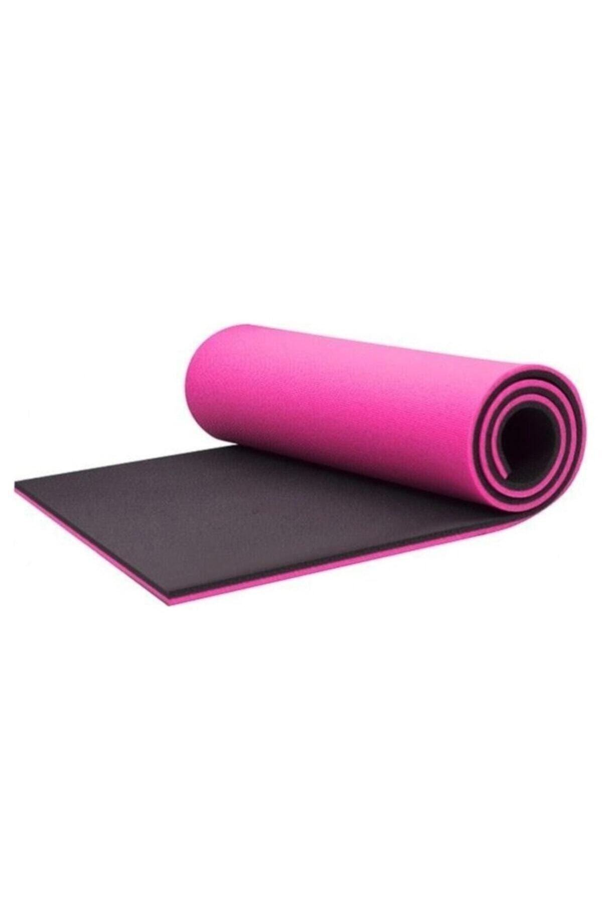 Çookk 10 Mm Çift Taraflı Mavi-Siyah& Pembe- Pilates Matı Iz Yapmaz Kaymaz Egzersiz Minderi Kamp Mat-180X60