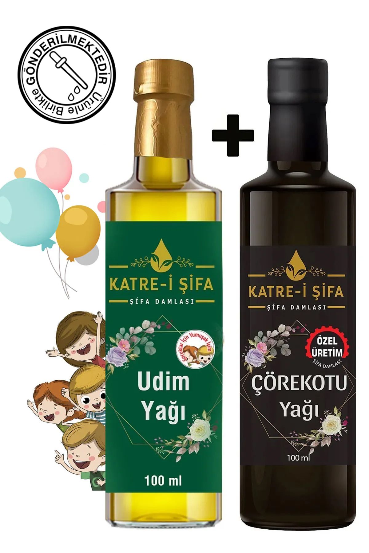 Katre-i Şifa Çocuklar Için Udim Yağı Ve Soğuk Sıkım Çörek Otu Yağı Seti (OKRATOKSİN VE AFLATOKSİN ANALİZLİ)