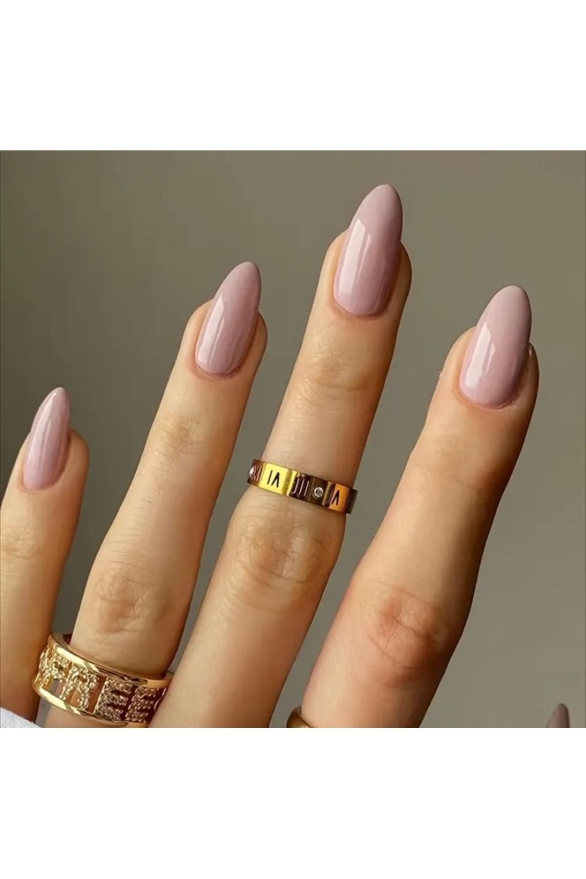 Accessories Moon Home Collection Nude Pink Badem Parlak Bitişli Kendinden Yapışkanlı Takma Tırnak 24 Adet