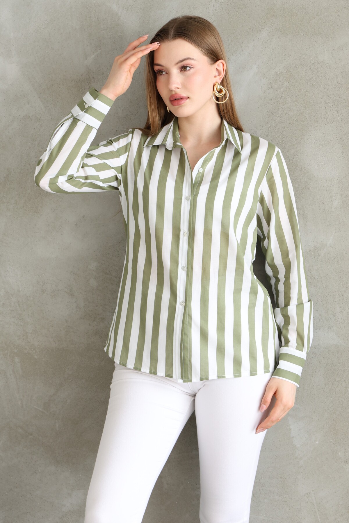 Lingeretta  Uzun Kol Rahat Günlük Kadın Gömlek - Görsel 4