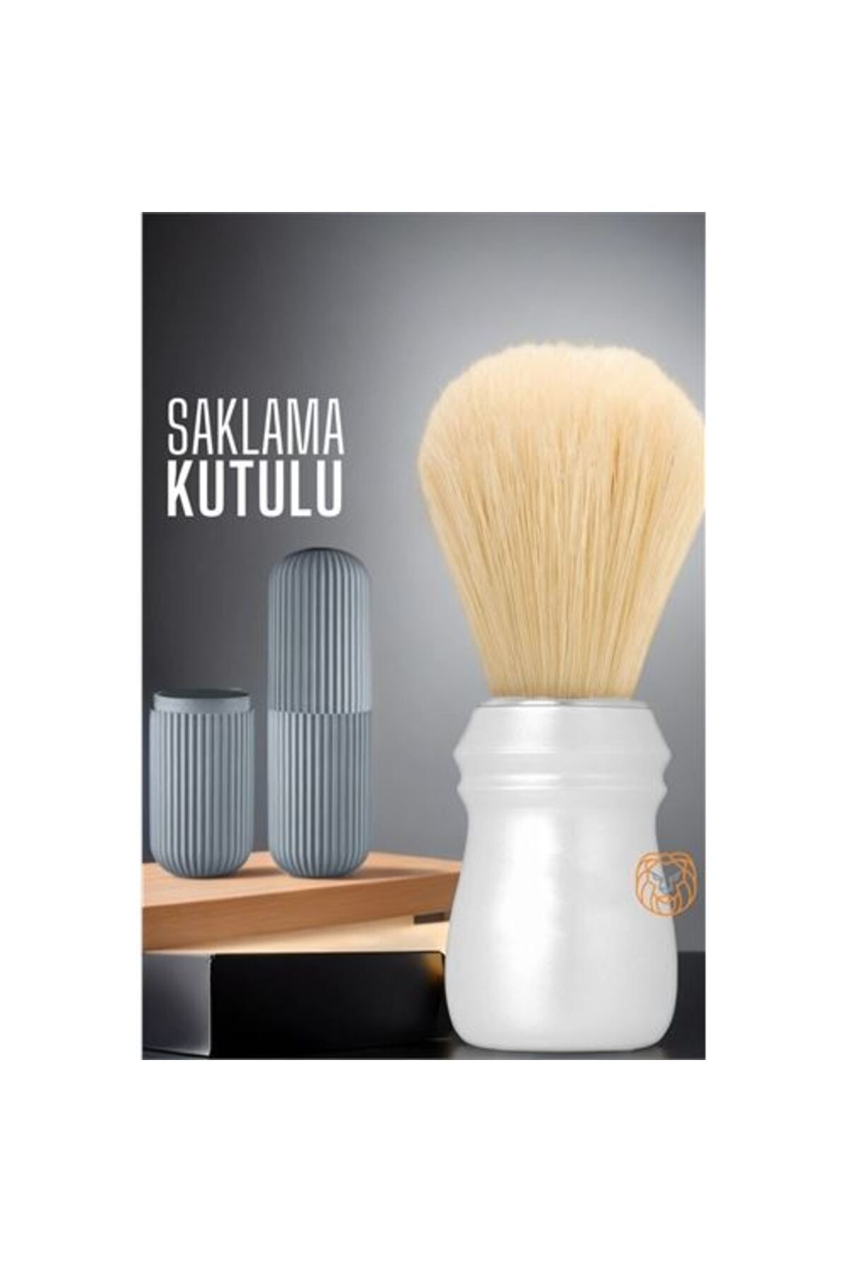 Store Sakal Tıraş Fırçası Aithusa Kutulu Beyaz