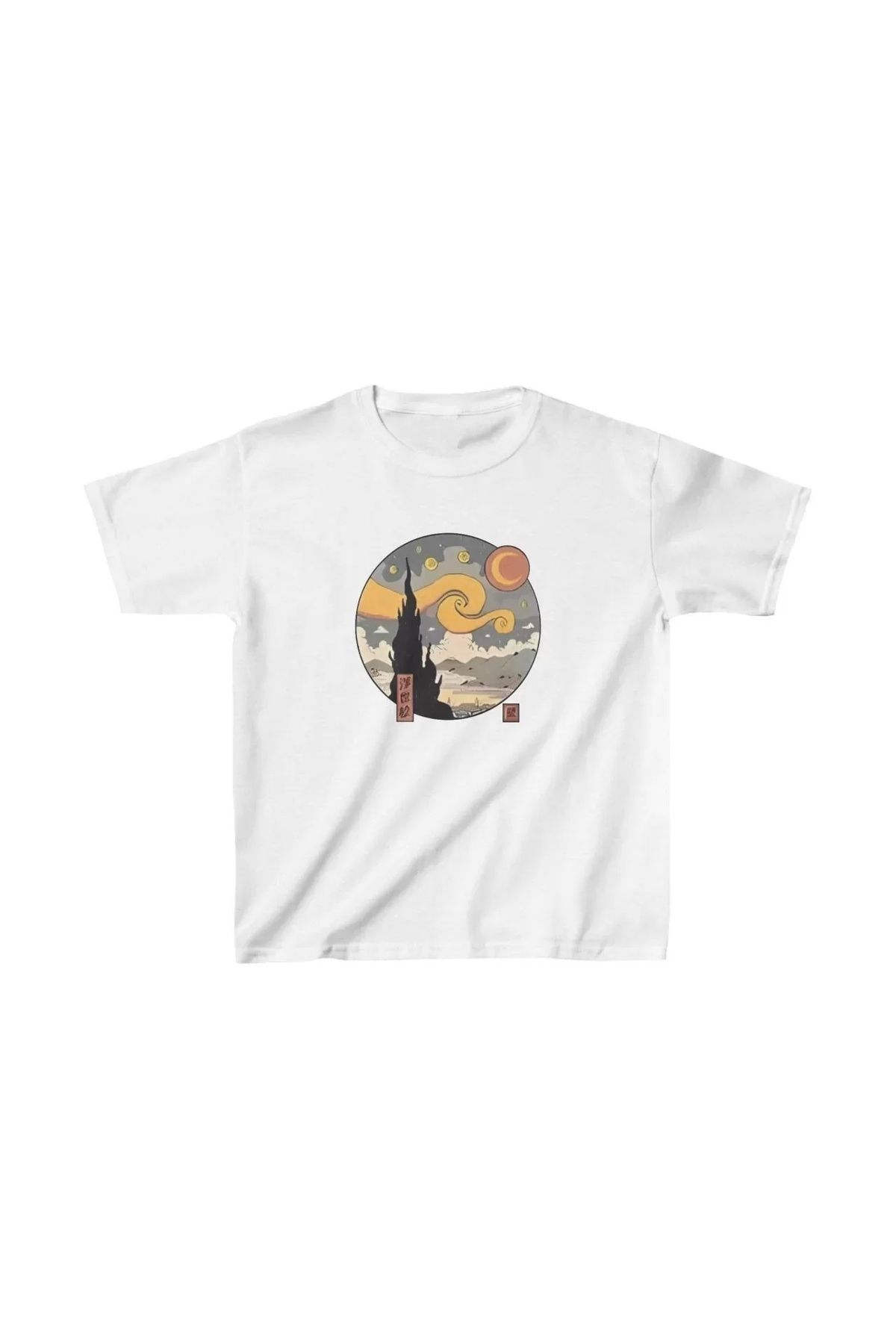 AE Stil Çocuk Unisex Baskılı T-Shirt - Beyaz