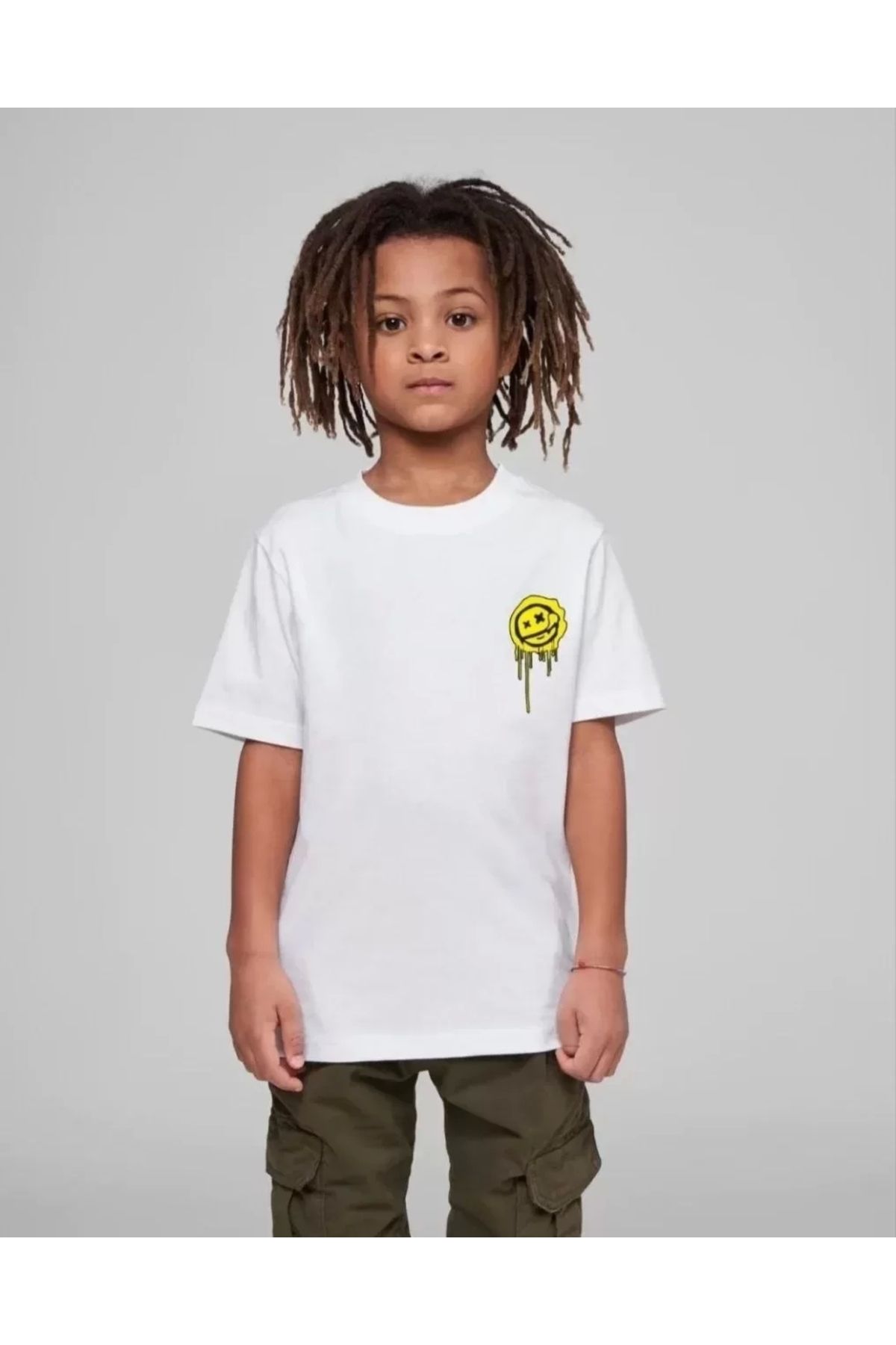 AE Stil Çocuk Unisex Baskılı T-Shirt - Beyaz
