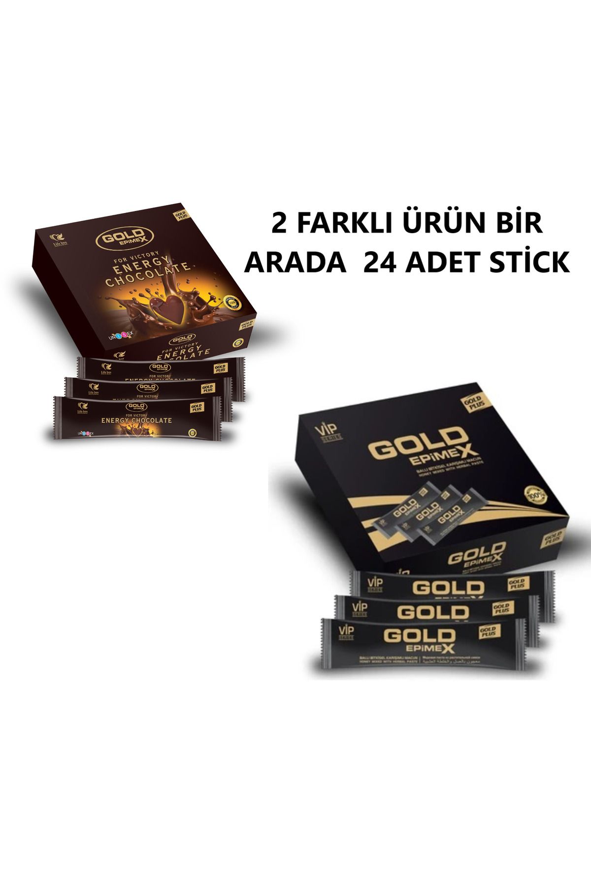 Lifebox Epimex gold stick macunu 12li + Epimex Gold Çikolatalı Stick Macunu 12li