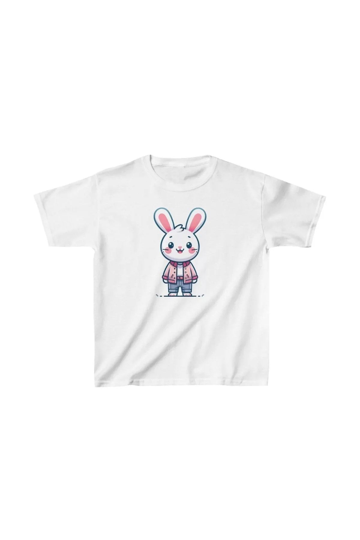 AE Stil Unisex Çocuk Baskılı T-Shirt - Beyaz