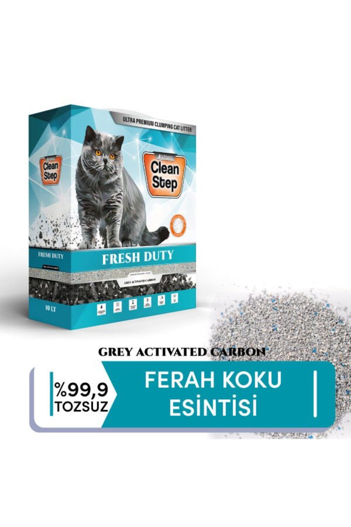 شن گربه Clean Step Fresh Duty Active Carbon Spring معطر هنوز هم و ماسه بنتونیت 10 lt jadawa