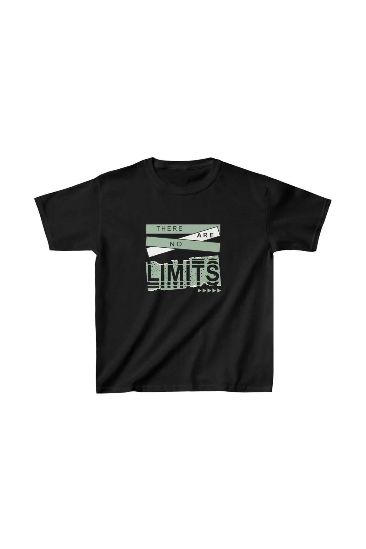 AE Stil Unisex Çocuk Baskılı T-Shirt - Siyah